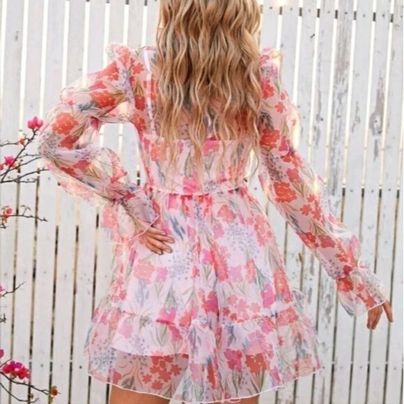 FLORAL MESH SPECIAL EVENT DRESS PREMIUM QUALITY - Picture 3 of 9